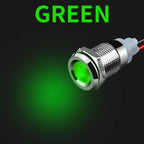 Metal LED Indicator Pilot Light Nickel Plated Brass 6mm 8mm 10mm 12mm 14mm 16mm 19mm 22mm IP65 Waterproof Panel Mount