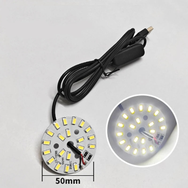 SMD5730 LED Chip Board 3W 5W 10W 30W DC 5V 20cm Wire DIY Bulb Replacement Board