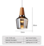 Modern LED Glass Pendant Light 12W 36W Gray Plated Full-Spectrum Touch Switch AC 90-260V