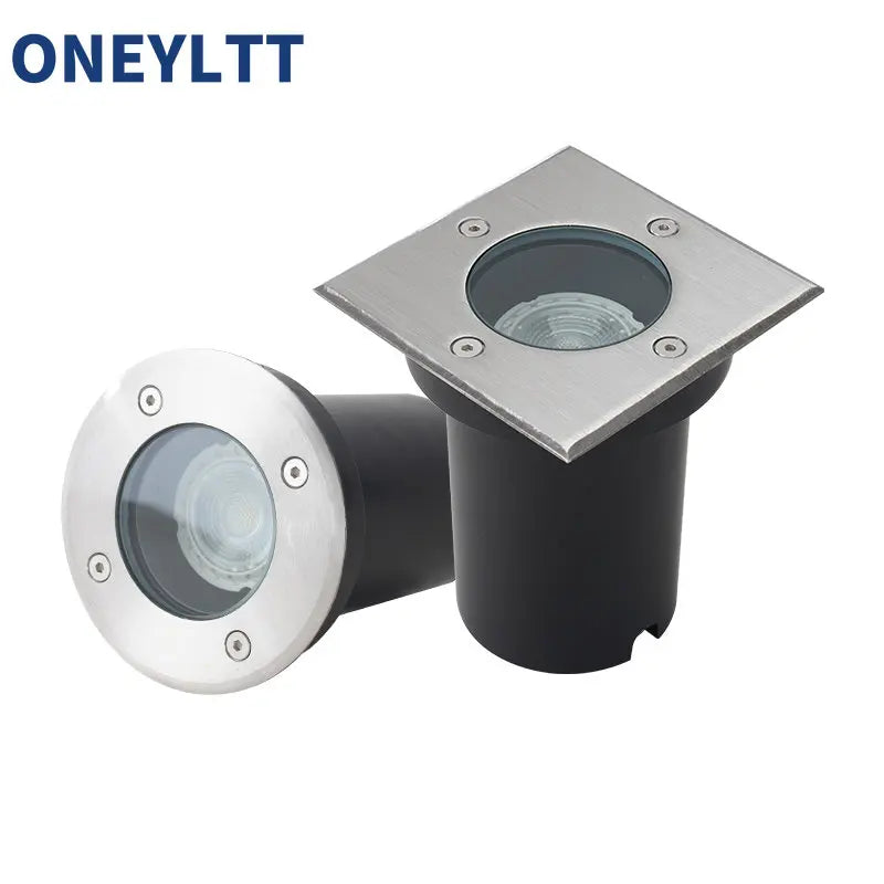 IP67 LED In-Ground Buried Light GU10 AC 85-265V MR16 DC 12V Square Round Stainless Steel