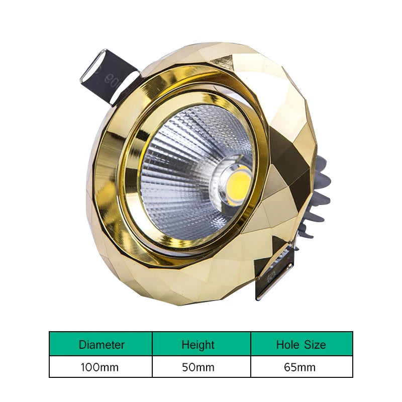 LED Recessed Downlight 5W 7W Aluminum Epistar COB 60 Degree CRI 80 100 to 110 lm/W Dimmable Driver Included AC 85-265V Ceiling Spot