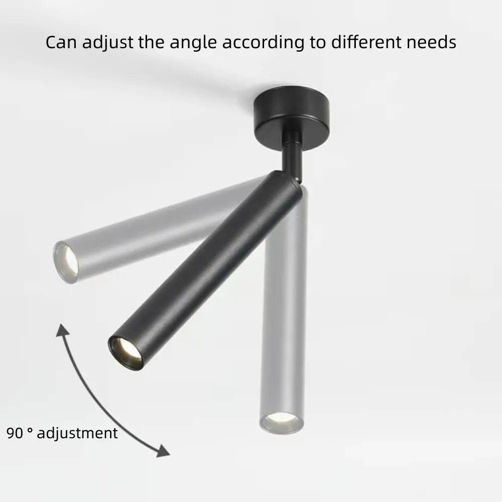 Dimmable 350-Degree Adjustable COB LED Surface Spotlight 9W 12W 15W 24-Degree CRI 90+