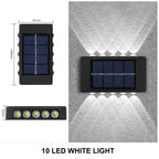 Solar LED Wall Lamp IP65 Waterproof Up and Down Light ABS PC Polycrystalline Panel Auto Dusk to Dawn Garden Yard Balcony