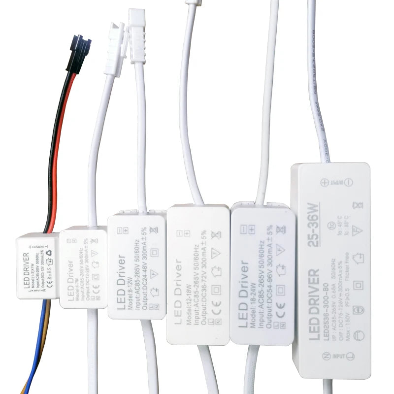 LED Driver 300mA 1W 3W 5W 7W 12W 18W 20W 25W 36W AC 85-265V Constant Current Power Supply