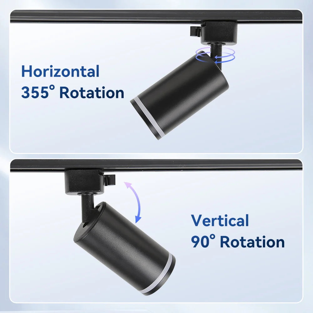 GU10 LED Track Spotlight Surface-Mounted Ceiling Lamp AC 90-260V 10-15m² Kitchen Dining
