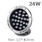 IP68 LED Underwater Pool Light 3W-24W DC 24V 180° RGB Remote Stainless Steel Tempered Glass