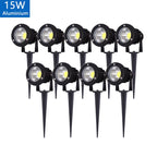 LED Garden Lawn Spike Light 5W 10W 15W 20W IP65 90-120lm/W AC 85-265V DC 12-24V Warm Cool RGB
