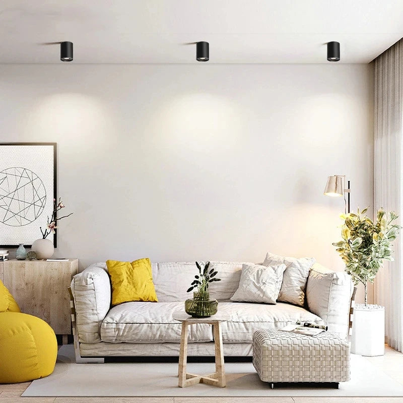 GU10 Replaceable Surface-Mounted LED Downlight 9W 12W 15W CRI 80+ 100-110lm/W AC 85-265V