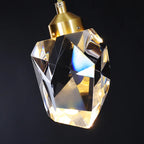 Modern Crystal Raindrop LED Chandelier Pendant Light 5 Head Gold Aluminum Cord Pendant AC 90-260V Living Room Dining Room