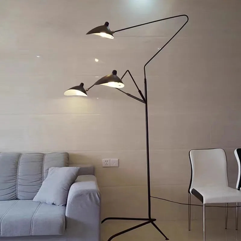 3-Arm Tripod LED Floor Lamp E26 Art Deco Iron Copper Bronze Remote Control Dimmable AC 90-260V Adjustable Spider Standing Lamp Bedroom Living Room