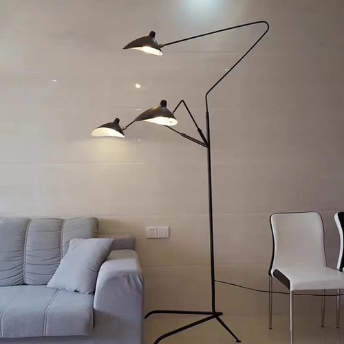 3-Arm Tripod LED Floor Lamp E26 Art Deco Iron Copper Bronze Remote Control Dimmable AC 90-260V Adjustable Spider Standing Lamp Bedroom Living Room