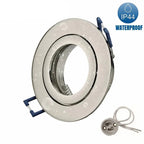 GU10 MR16 IP44 Recessed Ceiling Spotlight Mount Frame D83mm 68mm Cutout White Black Nickel