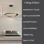 Modern Crystal LED Chandelier Stainless Steel Polished Cord Pendant Remote Control Dimmable AC 90-265V Villa Living Room Staircase