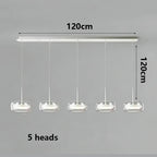 Modern Multi-Head Glass Pendant Light 1 3 4 Heads 5-60W Ironware Dimmable AC 90-265V
