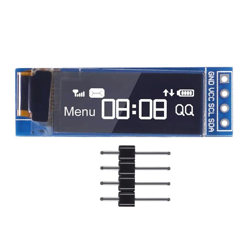 0.91 Inch OLED Display Module 128x32 SSD1306 I2C IIC DC 3.3-5V White or Blue for Arduino Raspberry Pi DIY Projects 10 Pack