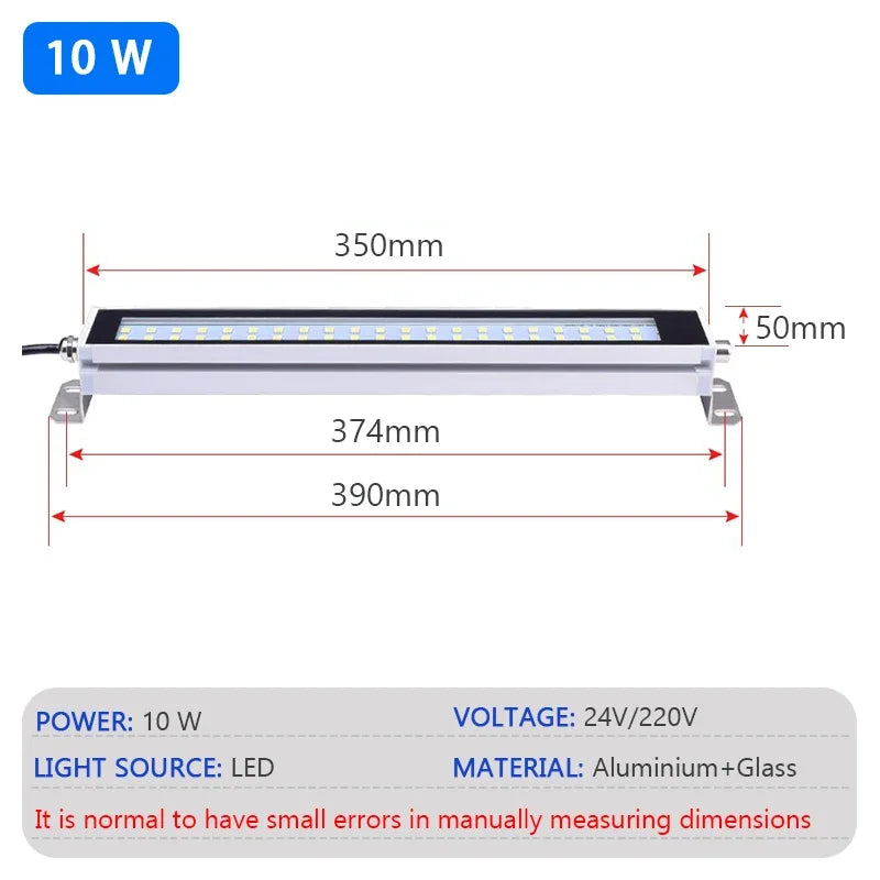 IP67 LED Machine Work Light 5W 10W 12W 15W Waterproof Oil-Proof DC 24-36V AC 110-220V CNC