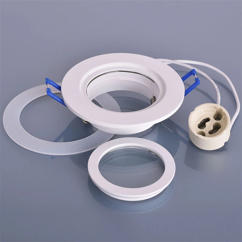 GU10 MR16 IP44 Recessed Ceiling Spotlight Mount Frame D83mm 68mm Cutout White Black Nickel