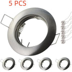 5-Pack GU10 MR16 GU5.3 Recessed Downlight Frame 80mm 60mm Cutout Spring Clips 4 Colors
