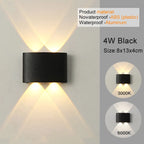 Modern LED Wall Sconce Up Down 6 Sizes Black White 3000K 6500K Waterproof AC 85-265V