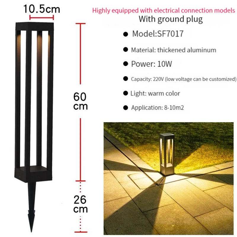 IP65 LED Garden Lawn Lamp 7W 10W 12W Die-Cast Aluminum AC 110-220V Warm Natural Cool White