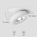Dimmable 360-Degree Rotatable COB LED Recessed Downlight 5W 7W 9W 12W 15W 18W 24-Degree