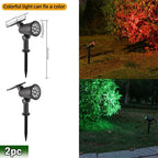 Solar LED Spotlight IP65 Waterproof 9 LED RGB 3 Lighting Modes 180 Degree Adjustable ABS Stake or Wall Mount Garden Yard Landscape