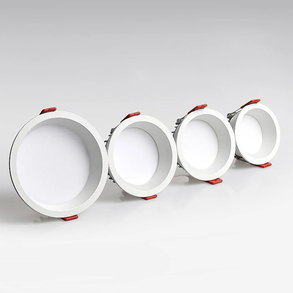 Dimmable Anti-Glare LED Recessed Downlight 7W 9W 12W 15W 18W 20W 24W CRI 90+ 80° AC 85-265V