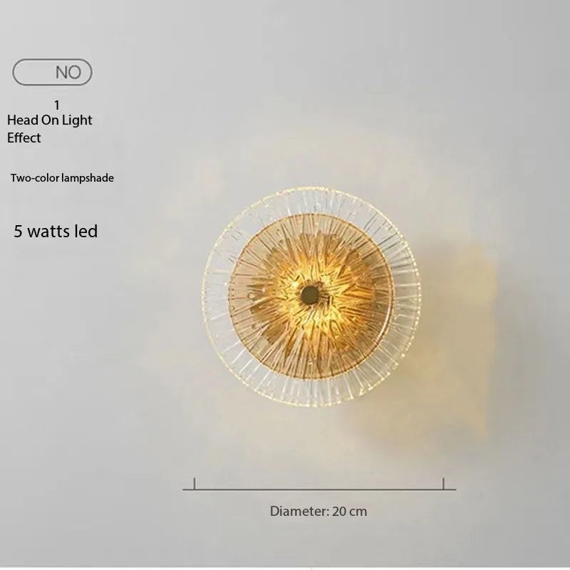 Nordic Luxury Minimalist Glass Stone LED Wall Lamp Up Down AC 90-260V Bedroom Corridor