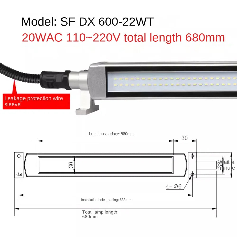 IP67 Explosion-Proof LED Machine Tool Work Light 6W-20W 720lm 360° Rotation DC 24V AC 110-250V