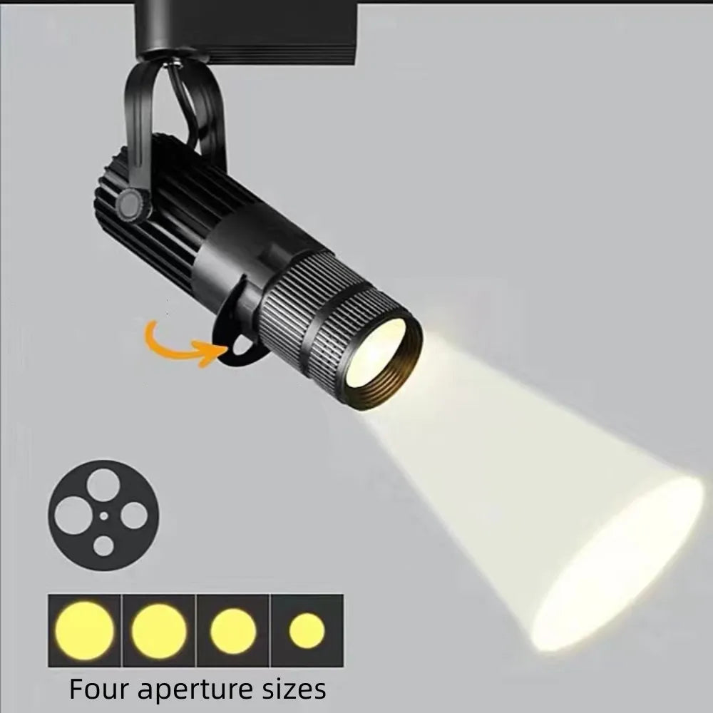 Dimmable Zoomable COB LED Surface Mount Spotlight 5W 7W 10W 12W 15W 18W 20W Frosted Aluminum 15 to 20 Degree AC 85-265V Black