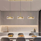 Modern Multi-Head Glass Pendant Light 1 3 4 Heads 5-60W Ironware Dimmable AC 90-265V