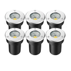 IP66 LED Underground Ground Light 5W 10W 15W AC 85-265V or DC 12-24V CRI 80 Aluminum Waterproof Garden Landscape Villa 6 Pack