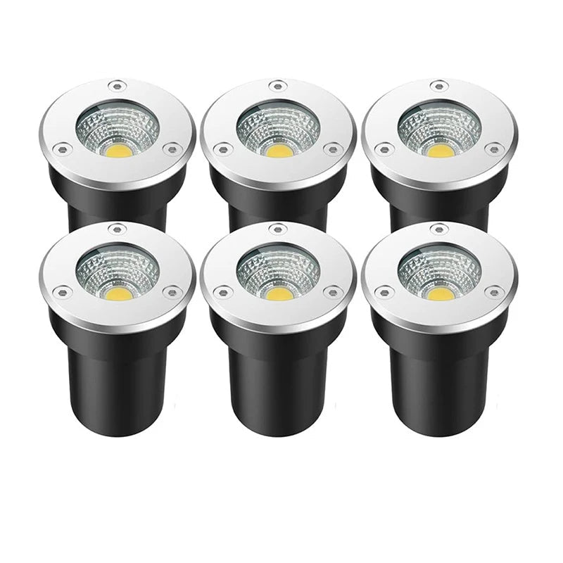 IP66 LED Underground Ground Light 5W 10W 15W AC 85-265V or DC 12-24V CRI 80 Aluminum Waterproof Garden Landscape Villa 6 Pack
