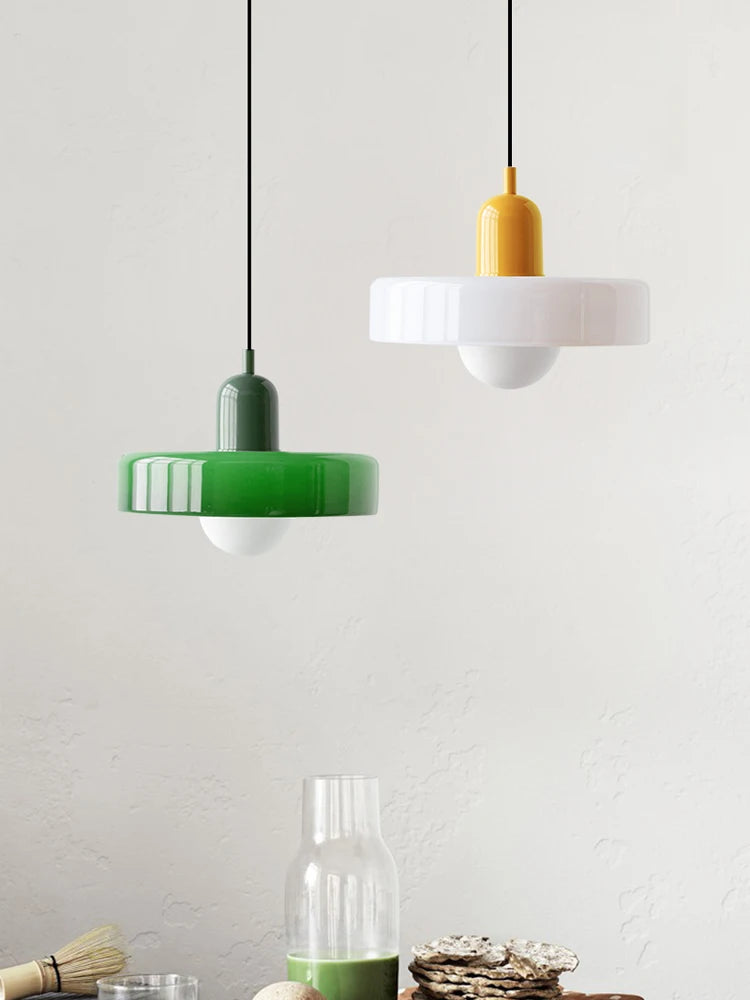 Nordic Glass LED Pendant Light E26 Single Head Cord Pendant Baked Paint Hardware AC 90-260V Bedroom Dining Room Parlor
