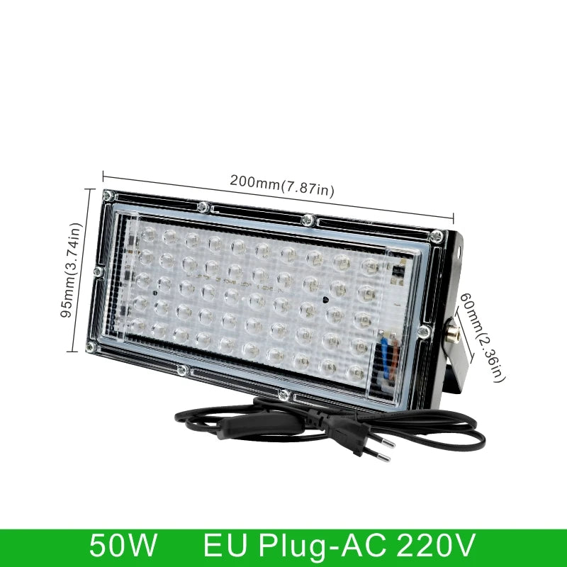50W 100W UV LED Flood Light 395-400nm IP65 AC 110-220V US EU Plug Party Stage Blacklight