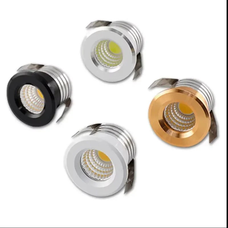 Mini Dimmable LED Recessed Downlight 3W 60-Degree IP44 D37mm 30mm Cutout 110-220V