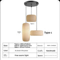 Modern Japanese Wabi-Sabi Fabric Silk E26 E27 Pendant Lamp Dimmable AC 90-260V Living Dining