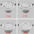 LED Recessed Downlight 6W 9W 12W 15W 21W Epistar 45 Degree Dimmable Aluminum IP20 AC 85-265V Warm White Natural White Cool White Silver
