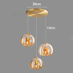 Modern Glass Ironware LED Pendant Chandelier 1 3 5 Heads 9-45W 3-Mode AC 90-240V