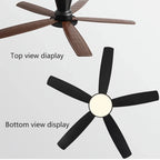 Ceiling Fan with LED Light 42 48 58 72 Inch DC Motor 6-Speed Remote Control 110-220V