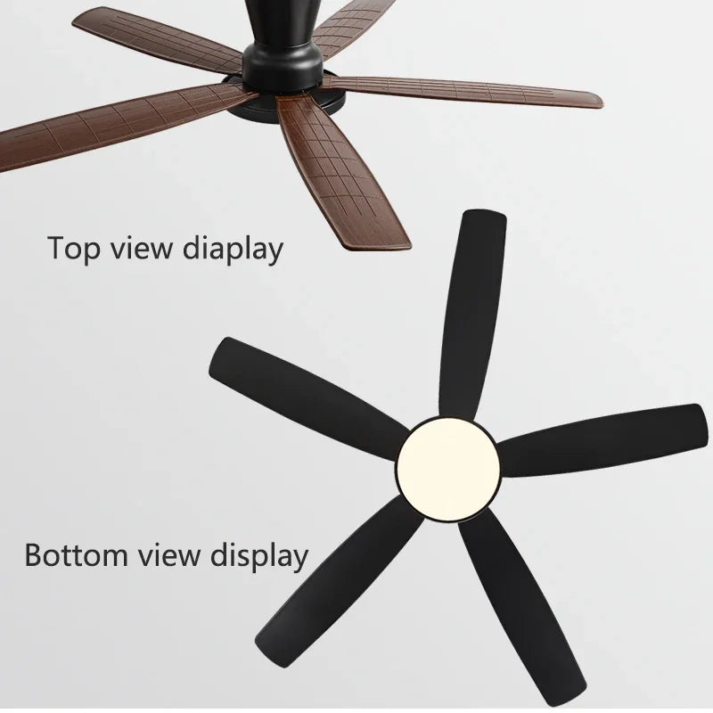 Ceiling Fan with LED Light 42 48 58 72 Inch DC Motor 6-Speed Remote Control 110-220V