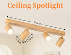 Wood Grain GU10 LED Ceiling Spotlight 25W Max 350 Degree Horizontal 90 Degree Vertical Adjustable AC 85-265V Single or Double Head Foyer Bedroom Kitchen