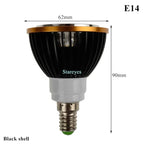 PAR20 COB LED Spotlight 3W 5W 7W E27 GU10 B22 E14 CRI 72+ 120° AC 85-265V Black Silver