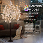 Cherry Blossom LED Tree Light 6ft 450 LEDs 8 Modes Remote DC 12V Indoor Decoration