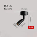 3°-60° Zoom LED Surface Mounted Spotlight Adjustable Beam Aluminum AC 90-260V 3-5m²