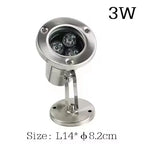 IP68 LED Underwater Pool Light 3W-24W DC 24V 180° RGB Remote Stainless Steel Tempered Glass