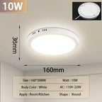 Ultra-Thin LED Surface Ceiling Light 10W 15W 20W 30W Square Round CRI 90+ AC 90-265V
