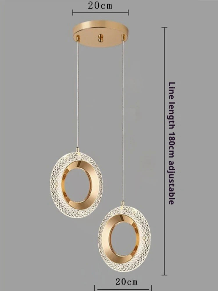 Modern LED Cord Pendant Light Aluminum Iron Gold Plated Single AC 90-260V Living Dining