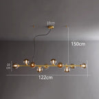 Modern Multi-Head Glass Pendant Chandelier 8 10 12 Heads 72-106W 4-Mode AC 90-240V