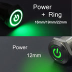 Metal LED Push Button Switch 12 16 19 22mm IP65 Self-Reset Self-Lock 5A 250V CE RoHS CCC